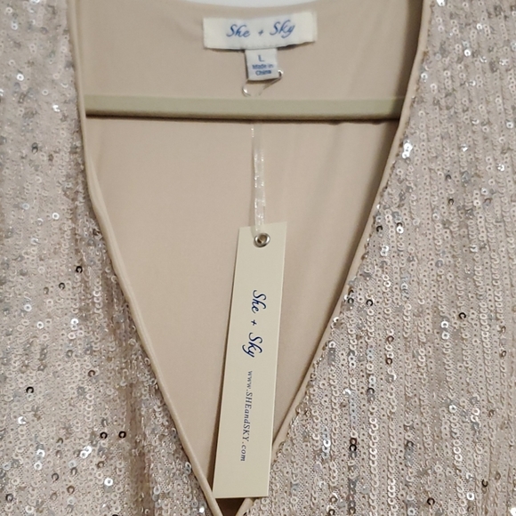 She + Sky Hollywood glam sequin wrap dress - Picture 2 of 2